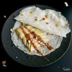 Reis Crepes mit Apfel und Nusscreme